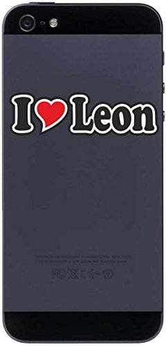 Aufkleber Decal Handyaufkleber Handyskin 50 mm Ich Liebe - I Love Leon - Smartphone Telefon Handy - Sticker mit Namen vom Mann Frau Kind von INDIGOS UG