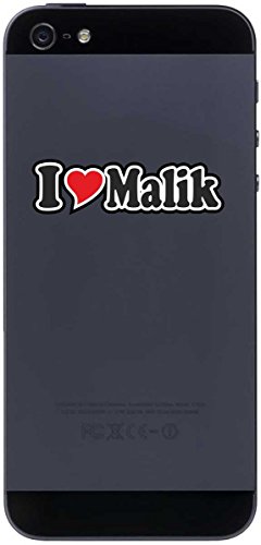 Aufkleber Decal Handyaufkleber Handyskin 50 mm Ich Liebe - I Love Malik - Smartphone Telefon Handy - Sticker mit Namen vom Mann Frau Kind von INDIGOS UG