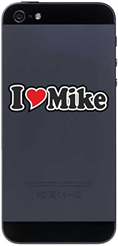 Aufkleber Decal Handyaufkleber Handyskin 50 mm Ich Liebe - I Love Mike - Smartphone Telefon Handy - Sticker mit Namen vom Mann Frau Kind von INDIGOS UG