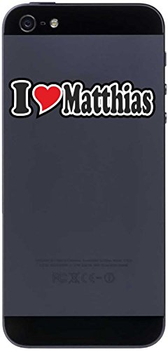 Aufkleber Decal Handyaufkleber Handyskin 70 mm Ich Liebe - I Love Matthias - Smartphone Telefon Handy - Sticker mit Namen vom Mann Frau Kind von INDIGOS UG