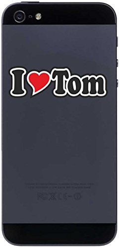 Aufkleber Decal Handyaufkleber Handyskin 70 mm Ich Liebe - I Love Tom - Smartphone Telefon Handy - Sticker mit Namen vom Mann Frau Kind von INDIGOS UG