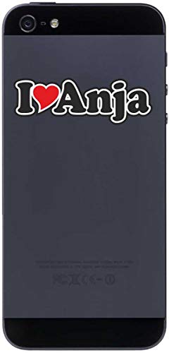 Aufkleber - I Love Heart - Decal Handyaufkleber Handyskin 70 mm Ich Liebe - Name (Mann, Frau, Kind, Junge, Mädchen) - I Love Anja von INDIGOS UG