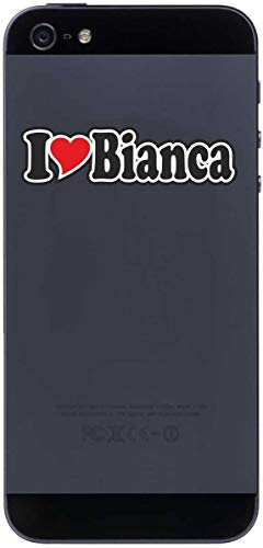 Aufkleber - I Love Heart - Decal Handyaufkleber Handyskin 70 mm Ich Liebe - Name (Mann, Frau, Kind, Junge, Mädchen) - I Love Bianca von INDIGOS UG