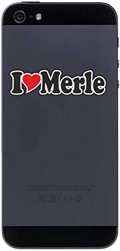 Aufkleber - I Love Heart - Decal Handyaufkleber Handyskin 70 mm Ich Liebe - Name (Mann, Frau, Kind, Junge, Mädchen) - I Love Merle von INDIGOS UG