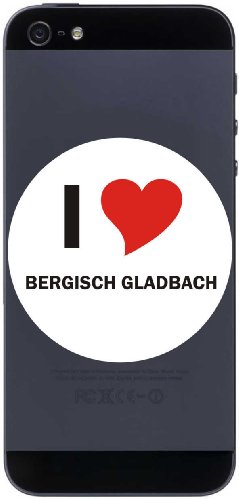 I Love Aufkleber 7 cm mit Stadtname BERGISCH Gladbach - Decal - Sticker - Handy - Handyskin - Handyaufkleber - Telefonaufkleber - JDM - Die Cut - OEM von INDIGOS UG