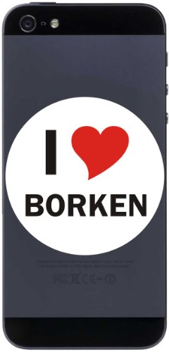 I Love Aufkleber 7 cm mit Stadtname BORKEN - Decal - Sticker - Handy - Handyskin - Handyaufkleber - Telefonaufkleber - JDM - Die Cut - OEM von INDIGOS UG