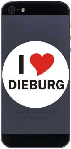 I Love Aufkleber 7 cm mit Stadtname DIEBURG - Decal - Sticker - Handy - Handyskin - Handyaufkleber - Telefonaufkleber - JDM - Die Cut - OEM von INDIGOS UG
