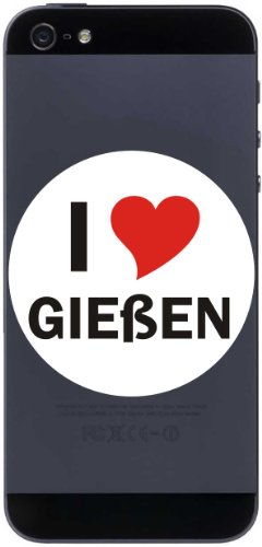 Indigos UG Telefon Aufkleber I Love GIEßEN 7 cm - Telefonaufkleber - Handyaufkleber - Handyskin - Sticker fürs Handy - Smartphone Handyhülle von INDIGOS UG