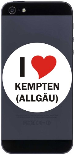 I Love Aufkleber 7 cm mit Stadtname KEMPTEN (ALLGÄU) - Decal - Sticker - Handy - Handyskin - Handyaufkleber - Telefonaufkleber - JDM - Die Cut - OEM von INDIGOS UG