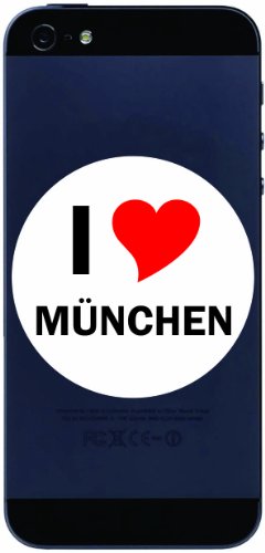 I Love Aufkleber 7 cm mit Stadtname Muenchen - Decal - Sticker - Handy - Handyskin - Handyaufkleber - Telefonaufkleber - JDM - Die Cut - OEM von INDIGOS UG