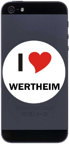 I Love Aufkleber 7 cm mit Stadtname WERTHEIM - Decal - Sticker - Handy - Handyskin - Handyaufkleber - Telefonaufkleber - JDM - Die Cut - OEM von INDIGOS UG
