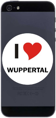 I Love Aufkleber 7 cm mit Stadtname WUPPERTAL - Decal - Sticker - Handy - Handyskin - Handyaufkleber - Telefonaufkleber - JDM - Die cut - OEM von INDIGOS UG