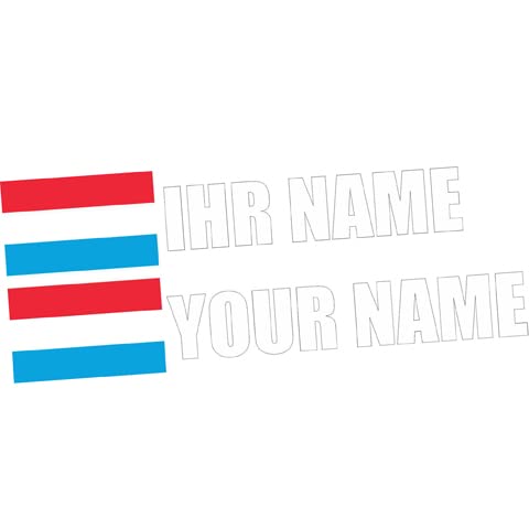 INDIGOS - Aufkleber - Luxemburg - Schrift weiß - Folie - Auto, Ordner, Motorrad, Fahrrad, Wand, Tür, Kühlschrank usw - 360x72 mm - Flagge Name individuell personalisiert INDIGOS - Aufkleber - Luxemburg - Schrift weiß - Folie - Auto, Ordner, Motorrad, Fahrrad, Wand, Tür, Kühlschrank usw - 360x72 mm - Flagge Name individuell personalisiert von INDIGOS UG