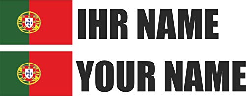 INDIGOS - Aufkleber - Portugal - Schrift schwarz - Folie - Auto, Ordner, Motorrad, Fahrrad, Wand, Tür, Kühlschrank usw - 90x18 mm - Flagge Name individuell personalisiert INDIGOS - Aufkleber - Portugal - Schrift schwarz - Folie - Auto, Ordner, Motorrad, Fahrrad, Wand, Tür, Kühlschrank usw - 90x18 mm - Flagge Name individuell personalisiert von INDIGOS UG
