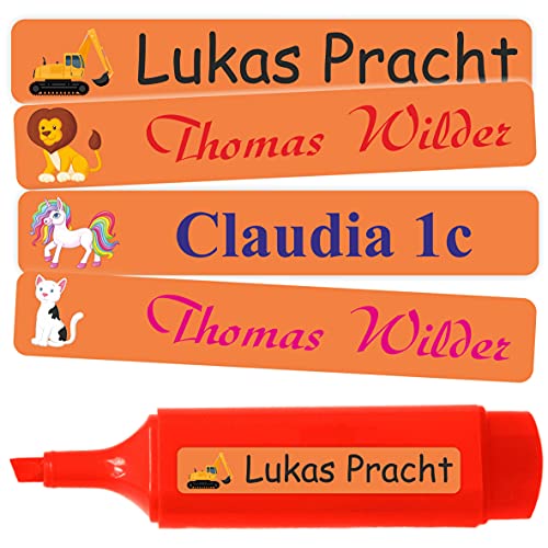 INDIGOS UG® Namensaufkleber Sticker - 51x7 mm - 10-1000 Stück für Kinder, Schule und Kindergarten - Stifte, Federmappe, Lineale - lustige Motive von INDIGOS UG