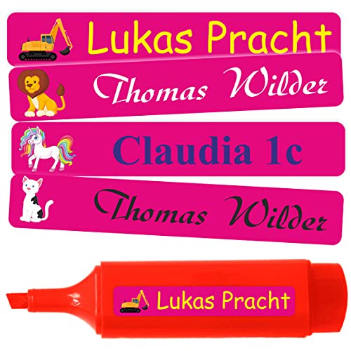 INDIGOS UG® Namensaufkleber Sticker - 51x7 mm - 10-1000 Stück für Kinder, Schule und Kindergarten - Stifte, Federmappe, Lineale - lustige Motive von INDIGOS UG