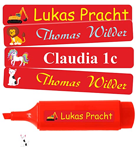 INDIGOS UG® Namensaufkleber Sticker - 51x7 mm - 10-1000 Stück für Kinder, Schule und Kindergarten - Stifte, Federmappe, Lineale - lustige Motive von INDIGOS UG