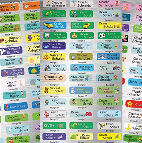 INDIGOS UG® Namensaufkleber Sticker - lila - hochwertiger Edelstahllook - 50x15 mm - ab 30 Stück mit Motiv für Kinder, Schule und Kindergarten - Stifte, Federmappe, Lineale - individuell von INDIGOS UG