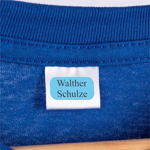 INDIGOS UG - 120 Wäscheetiketten - hellblau - für Pflegeheime & Altenheime - personalisiert - Wunschtext - Name Namensschilder - Kleidung - Gegenstände waschmaschinenfest - Namensaufkleber - aufkleben von INDIGOS UG