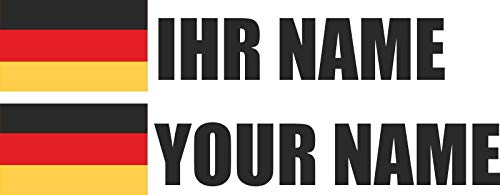 INDIGOS UG - Auto Aufkleber Deutschland - schwarz - Aufkleber selbst gestalten - Ordner, Motorrad, Fahrrad, Wand, Tür, Kühlschrank - 360x72 mm - Flagge Name personalisierte Geschenke INDIGOS UG - Auto Aufkleber Deutschland - schwarz - Aufkleber selbst gestalten - Ordner, Motorrad, Fahrrad, Wand, Tür, Kühlschrank - 360x72 mm - Flagge Name personalisierte Geschenke von INDIGOS UG