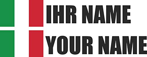 INDIGOS UG - Auto Aufkleber Italien - schwarz - Aufkleber selbst gestalten - Ordner, Motorrad, Fahrrad, Wand, Tür, Kühlschrank - 90x18 mm - Flagge Name personalisierte Geschenke INDIGOS UG - Auto Aufkleber Italien - schwarz - Aufkleber selbst gestalten - Ordner, Motorrad, Fahrrad, Wand, Tür, Kühlschrank - 90x18 mm - Flagge Name personalisierte Geschenke von INDIGOS UG