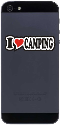 INDIGOS UG Handyaufkleber - Handyskin - JDM - Die Cut - Aufkleber - Herz - 50 mm I Love Camping von INDIGOS UG