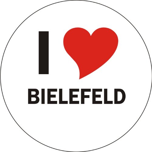 INDIGOS UG I Love BIELEFELD Handyaufkleber Handyskin 50x50 mm rund von INDIGOS UG