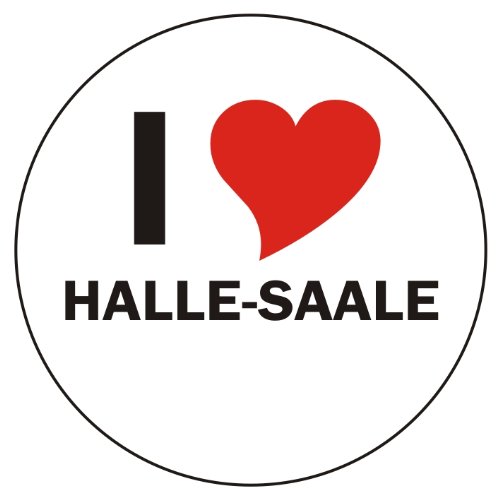 INDIGOS UG I Love Halle-Saale Handyaufkleber Handyskin 50x50 mm rund von INDIGOS UG