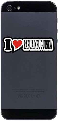 INDIGOS UG I Love Heart Aufkleber Decal Sticker Handyaufkleber Handyskin 50 mm I Love Papua-NEUGUINEA von INDIGOS UG