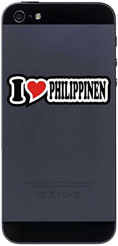 INDIGOS UG I Love Heart Aufkleber Decal Sticker Handyaufkleber Handyskin 50 mm I Love Philippinen von INDIGOS UG