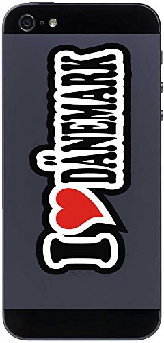 INDIGOS UG I Love Heart Aufkleber Decal Sticker Handyaufkleber Handyskin 70 mm I Love DÄNEMARK von INDIGOS UG