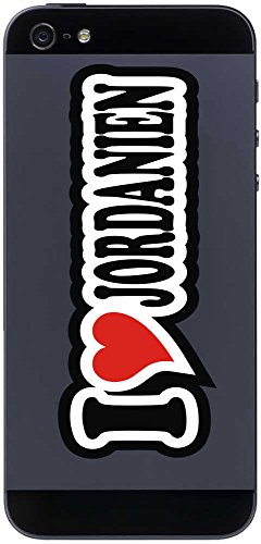 INDIGOS UG I Love Heart Aufkleber Decal Sticker Handyaufkleber Handyskin 70 mm I Love JORDANIEN von INDIGOS UG