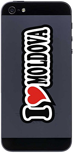 INDIGOS UG I Love Heart Aufkleber Decal Sticker Handyaufkleber Handyskin 70 mm I Love Moldova von INDIGOS UG