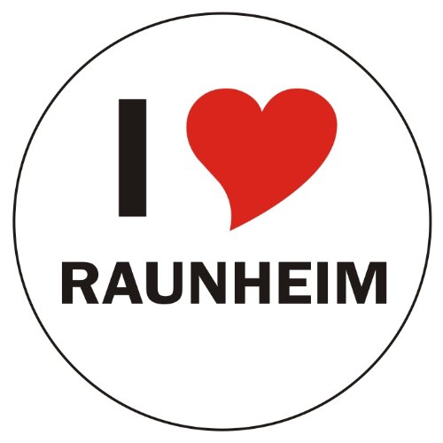 INDIGOS UG I Love RAUNHEIM Handyaufkleber Handyskin 50x50 mm rund von INDIGOS UG