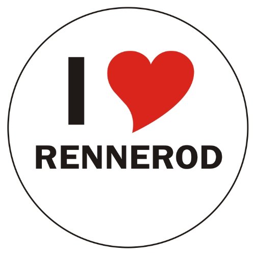 INDIGOS UG I Love RENNEROD Handyaufkleber Handyskin 50x50 mm rund von INDIGOS UG