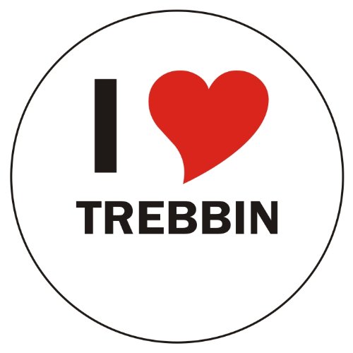 INDIGOS UG I Love TREBBIN Handyaufkleber Handyskin 50x50 mm rund von INDIGOS UG