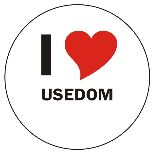 INDIGOS UG Telefon Aufkleber I Love USEDOM 50x50 mm - Telefonaufkleber - Handyaufkleber - Handyskin - Sticker fürs Handy - Smartphone Rückseite von INDIGOS UG