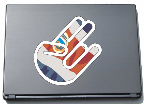 INDIGOS UG Laptop Aufkleber The Shocker Hand Costa Rica-Costa Rica 297x205 mm - weißer Umriss - Sticker selbstklebend - Fahne - Flagge - Tuning - Modellblau - Home - Etiketten von INDIGOS UG