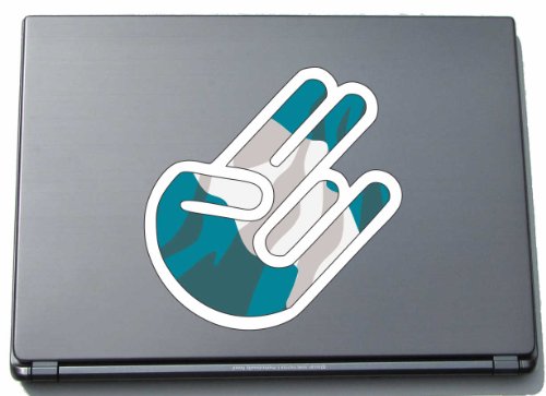 INDIGOS UG Laptop Aufkleber The Shocker Hand EL Salvador-EL Salvador 210x144 mm - Umriss weiß - Sticker selbstklebend - Fahne - Flagge - Tuning - Modellblau - Home - Etiketten von INDIGOS UG