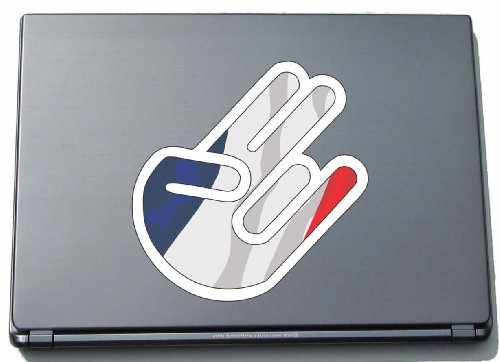 INDIGOS UG Laptop Aufkleber The Shocker Hand France-Frankreich 297x205 mm - weißer Umriss - Sticker selbstklebend - Fahne - Flagge - Tuning - Modellblau - Home - Etiketten INDIGOS UG Laptop Aufkleber The Shocker Hand France-Frankreich 297x205 mm - weißer Umriss - Sticker selbstklebend - Fahne - Flagge - Tuning - Modellblau - Home - Etiketten von INDIGOS UG