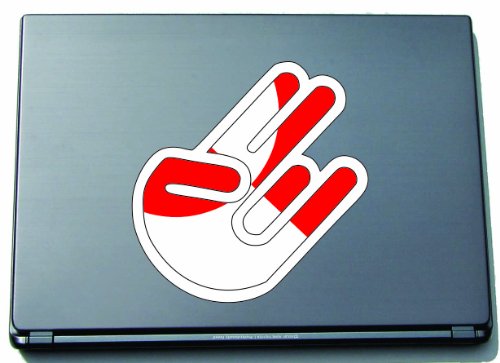 INDIGOS UG Laptop Aufkleber The Shocker Hand Greenland-Grönland 210x144 mm - Umriss weiß - Sticker selbstklebend - Fahne - Flagge - Tuning - Modellblau - Home - Etiketten von INDIGOS UG