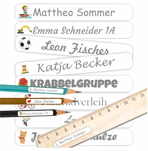 INDIGOS UG Namensaufkleber Kinder weiß - Sticker - 5 x 1,5cm - 60 Stück für Kinder, Schule, Kindergarten, KITA, Verein, zum markieren - Aufkleber viele bunte Motive INDIGOS UG Namensaufkleber Kinder weiß - Sticker - 5 x 1,5cm - 60 Stück für Kinder, Schule, Kindergarten, KITA, Verein, zum markieren - Aufkleber viele bunte Motive von INDIGOS UG