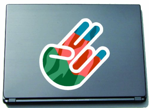 INDIGOS UG The Shocker Hand - Laptopaufkleber/Laptopskin/Aufkleber Decal Sticker - 297x205 mm - weißer Umriss mit Fahne/Flagge - Turkey-Türkei von INDIGOS UG