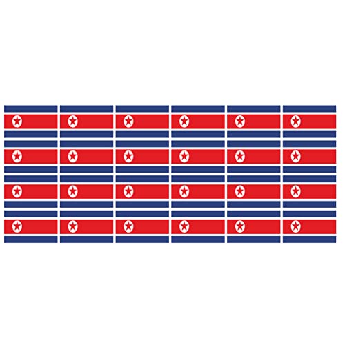 Indigos UG Nordkorea Aufkleber Fahne - glatt - Miniflaggen - 24 Stück - 33x20mm - selbstklebende Folie - Mini Sticker - Minifahnen - Flagge für Auto, Laptop, Modellbau von INDIGOS UG