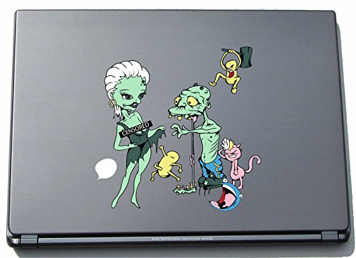 Laptopaufkleber Laptopskin clm012 - Lustige kleine Monster - Sexy Frauen - 150 x 151 mm Aufkleber von INDIGOS UG
