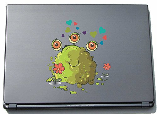 Laptopaufkleber Laptopskin clm027 - Lustige kleine Monster - Augen mit Herz - 210 x 183 mm Aufkleber von INDIGOS UG