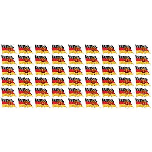 Indigos UG DDR Aufkleber Fahne - wehend - Miniflaggen - 54 Stück - 20x12mm - selbstklebende Folie - Mini Sticker - Minifahnen - Flagge für Auto, Laptop, Modellbau von INDIGOS UG