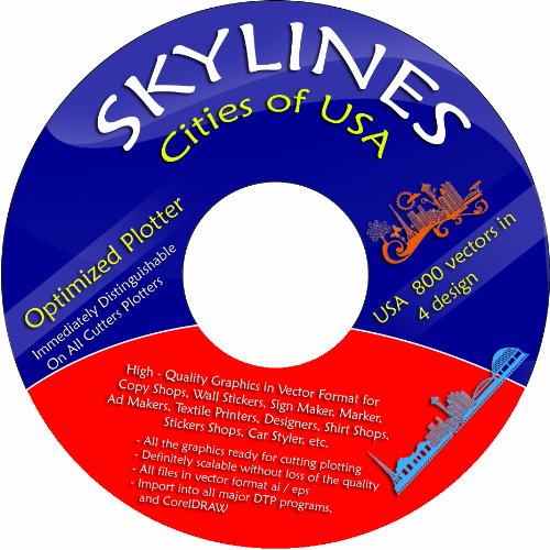 Vektoren CD / DVD 4 - ca. 280 Skylines Städte USA in 4 Design ca. 1100 Vektoren für Wandtattoos, Aufkleber, Textildruck von INDIGOS UG