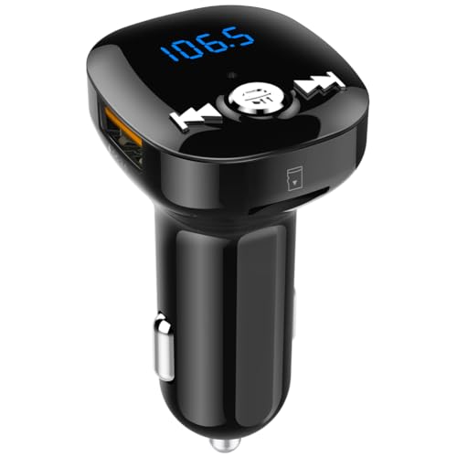 INF FM-Sender für Auto, FM Transmitter, Bluetooth-Adapter und Ladegerät für KFZ, 2 USB von INF