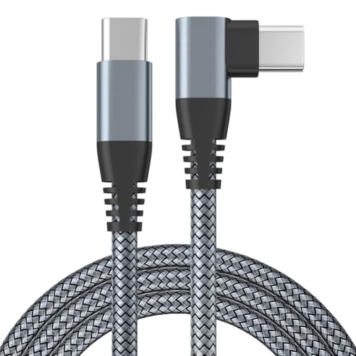 INF USB-C-Ladegerät 2m mit Winkelstecker 60W Schnellladung Aluminiumlegierung, geflochtenes Nylon Kabel Grau von INF